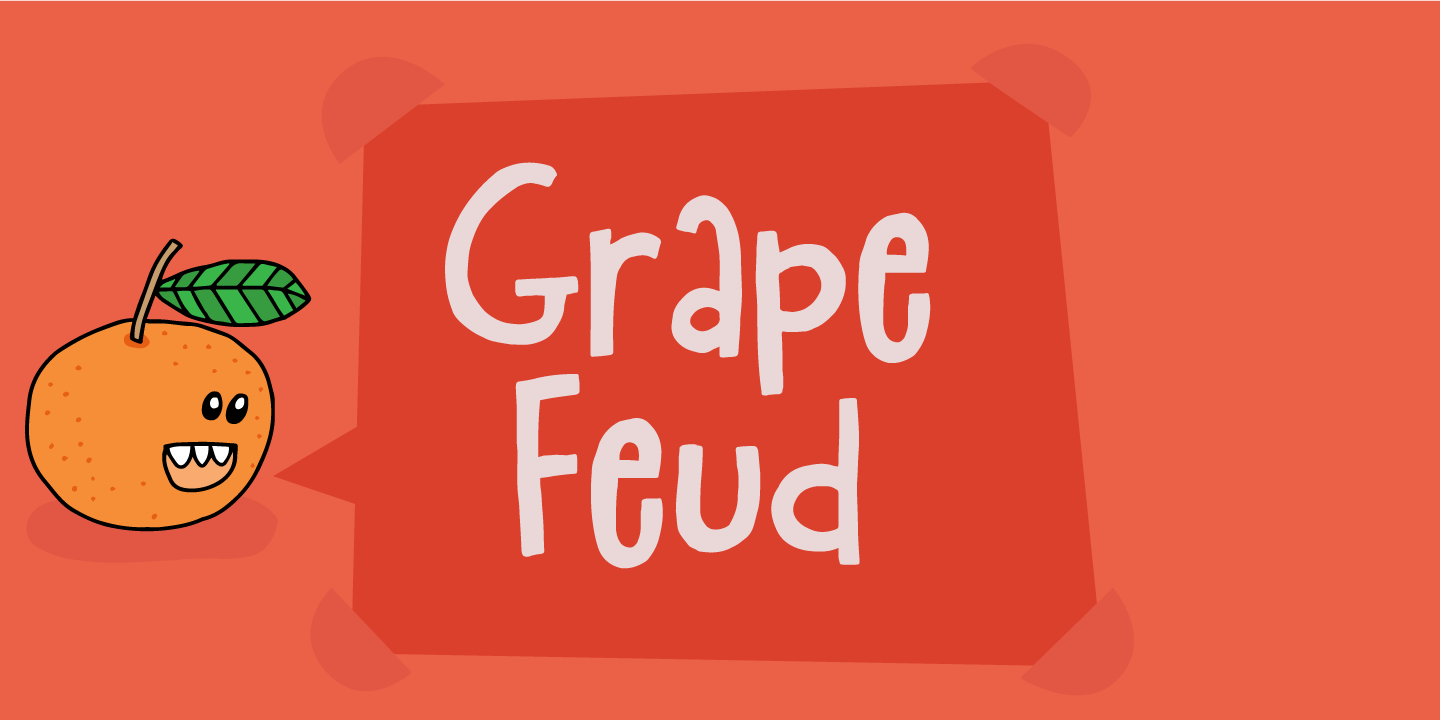 Przykład czcionki Grape Feud Italic
